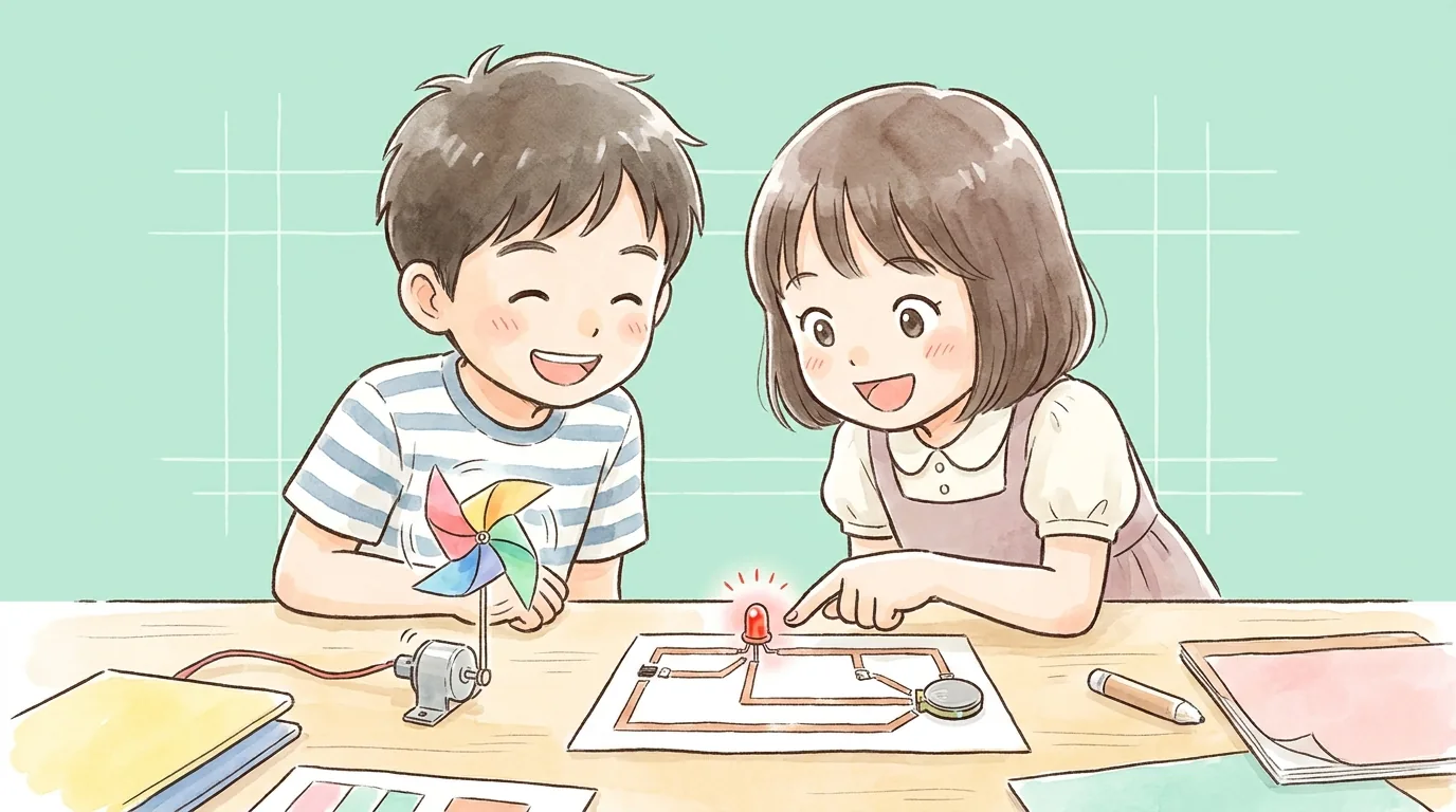 電気・電子工作のはじめ方｜小学生の「光る・動く」入門のアイキャッチ画像