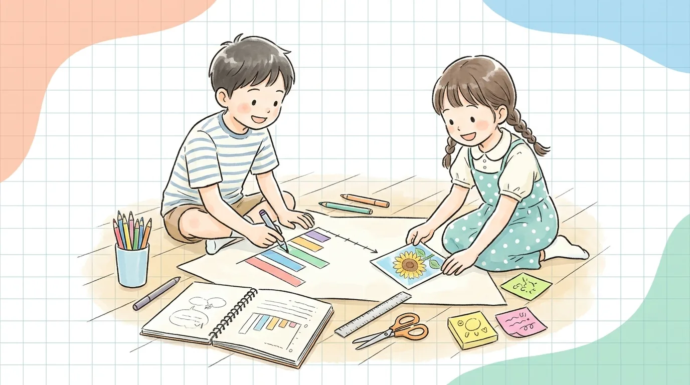 自由研究のまとめ方｜模造紙・レポートの書き方（小学生）のアイキャッチ画像